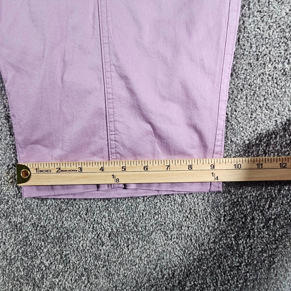 Lee Skimmer Pants Women 16 Plum Purple Relaxed Mid Rise Flex-To-Go Capri - Picture 8 of 11